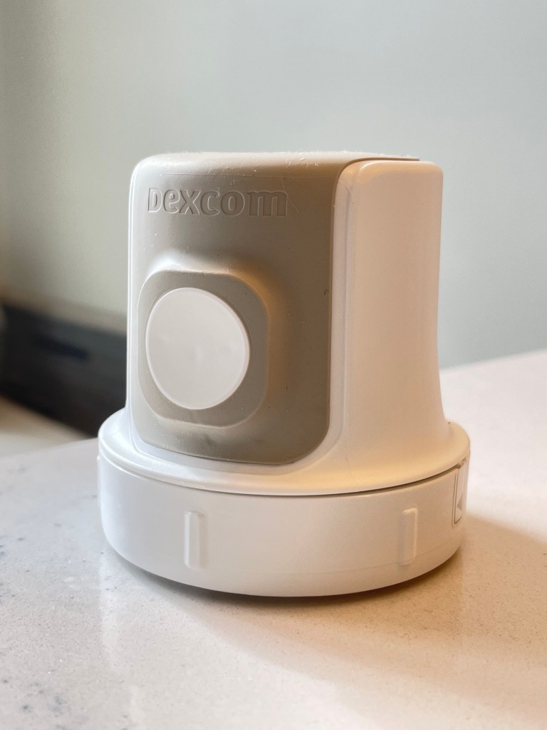 A Dexcom G7 continuous glucose monitor sensor applicator.