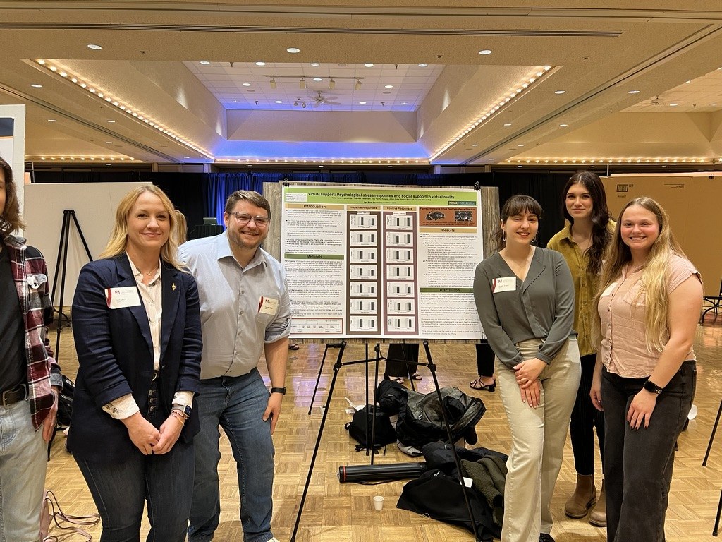 Hilmert Lab members with the virtual support poster at the 2024 Red River Psychology Conference